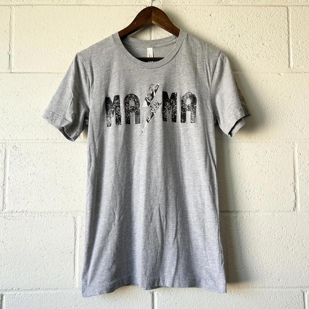 Mama Graphic Snake Skin Animal Print Short Sleeve T-Shirt Women’s Small